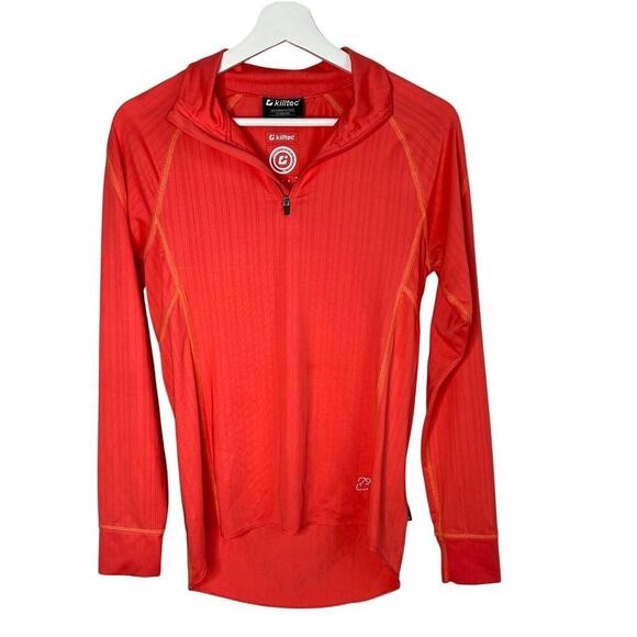 Killtec Long Sleeve 1/4 Zip Stand Collar Base-Layer T-Shirt Top Orange US 6 - Picture 1 of 7